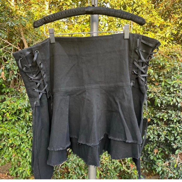 Current Mood Dresses & Skirts - Current Mood Dolls Kill Black Lace-Up Skirt New with Tags